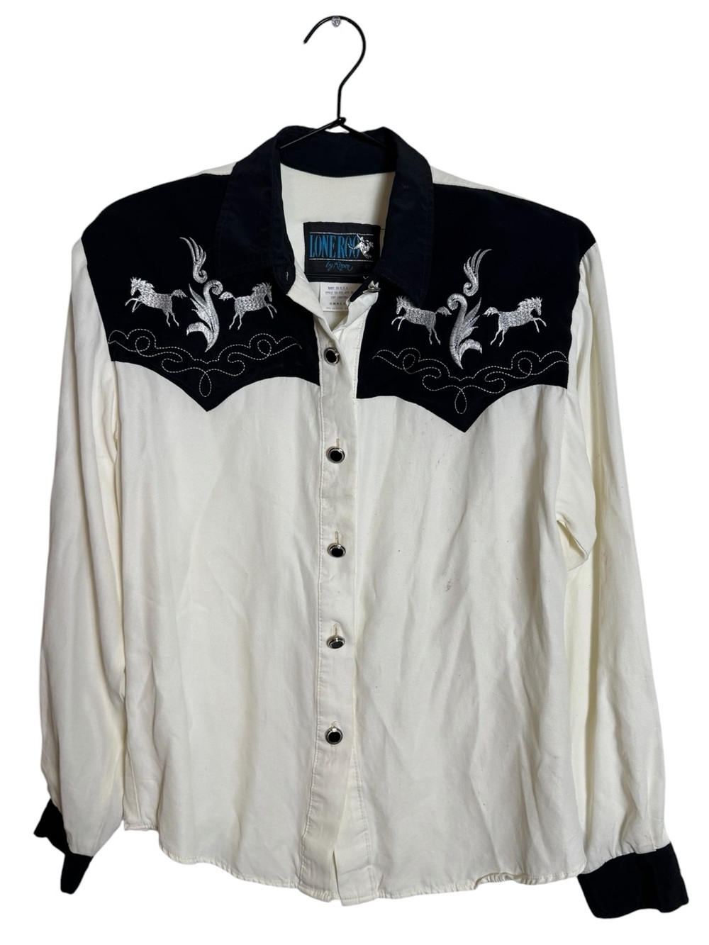Vintage Lone Roo by Roper Western Shirt Horse Embroidered Button-Down
